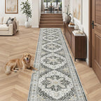 Madane Hallway Runner Rug 2'6''x14' Kitchen Runner, Non Slip Vintage Runners - Image 4