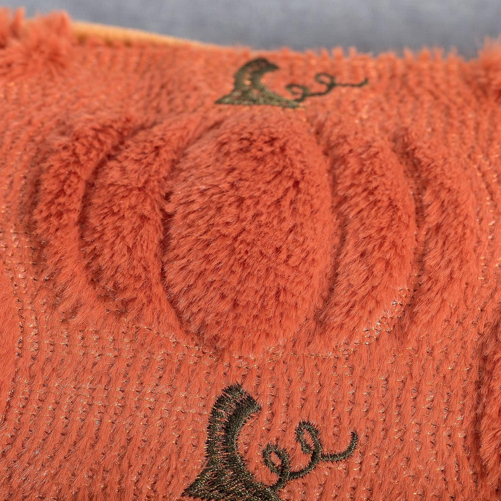 Fall Pumpkin Pillow Covers 18x18 Set of 2 Rust Red Fall Farmhouse Decor