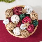 ANDALUCA Decorative Balls Orbs Bag (Red, Green & White)