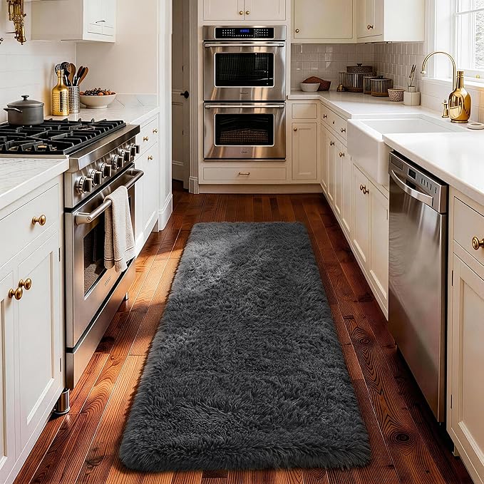 Ophanie Runner Rug for Hallway, 2x5 Upgrade Non-Slip Fluffy Soft Bedside Rugs - Image 3