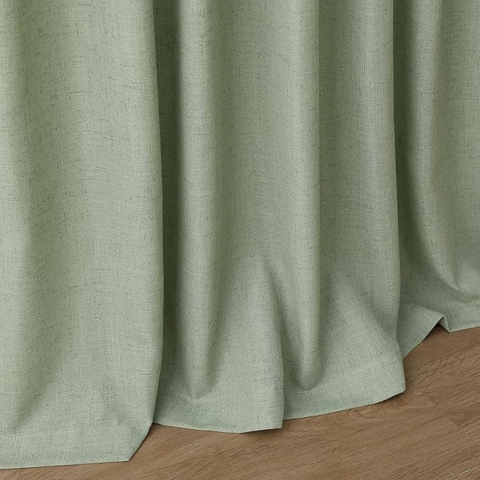 Nanspringt Light Sage Linen Semi Sheer Curtains 80 Inch Length - Image 7