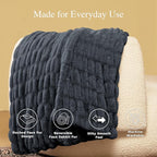 Ultra Soft Cozy Faux Fur Throw Blanket, Fuzzy Plush Thick Bubble Blanket - Image 5