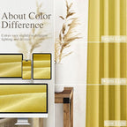 Nanspring Celery Yellow Linen Curtains 84 Inch Length 2 Panels Set - Image 3