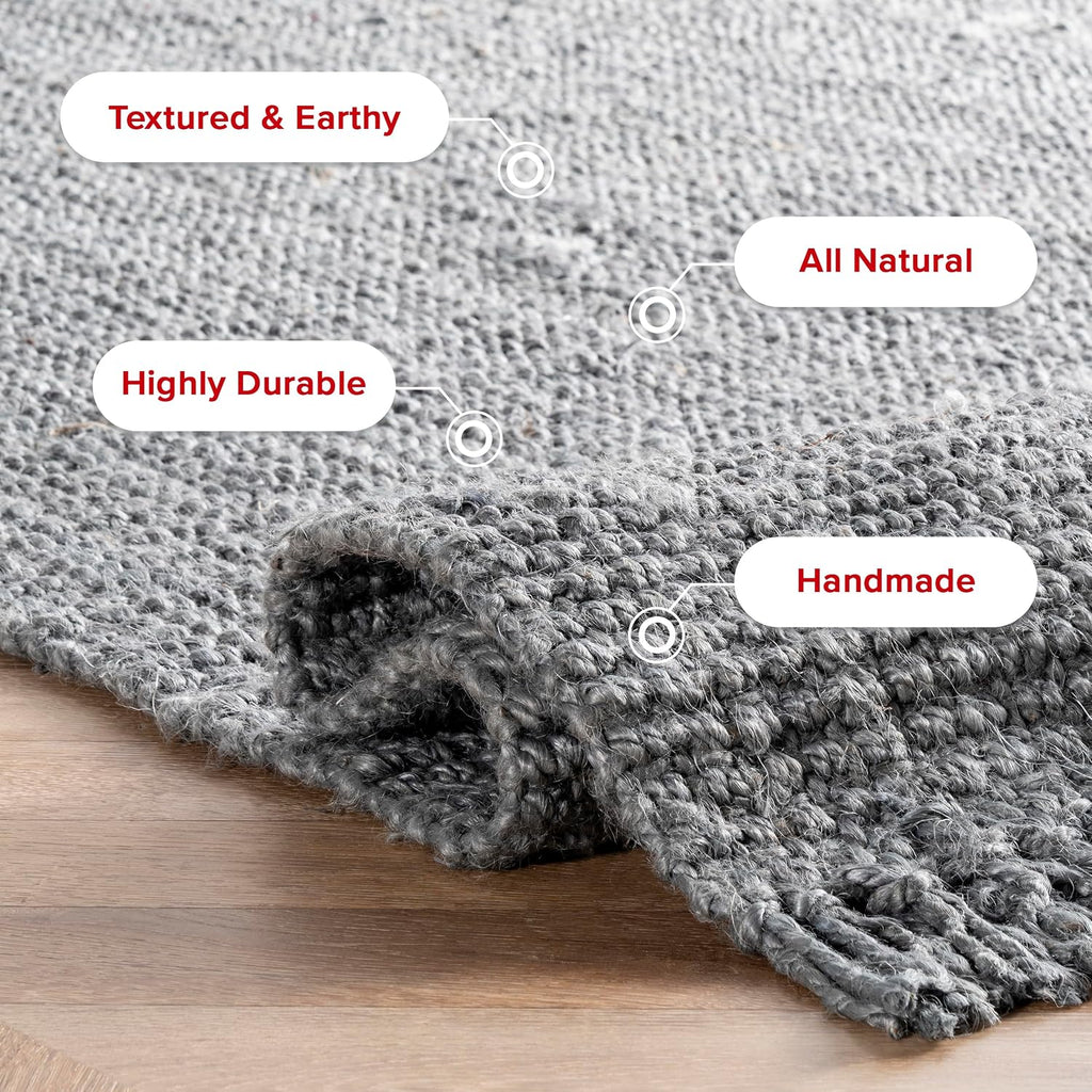 nuLOOM Daniela Grey Solid Flatweave Area Rug, 4' x 6'