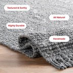 nuLOOM Daniela Grey Solid Flatweave Area Rug, 4' x 6'