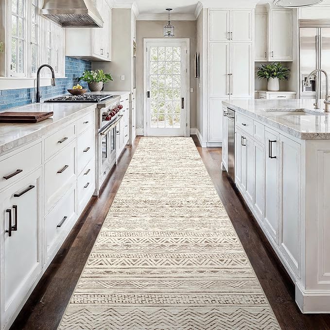 3x18 Washable Kitchen Runner Rug: Modern Moroccan Runners - Image 2