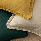 MIULEE Decorative Lumbar Throw Pillow Covers Neutral Linen Fringe Throw Pillows - Image 4