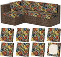 8Pcs Stretch Patio Cushion Covers, Outdoor Couch & Sofa Replacement Slipcovers by VORSHAPE