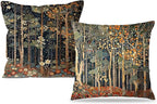 Rustic William Morris Inspired Autumn Forest Decor Throw Pillow Covers 18x18 by Unknown
