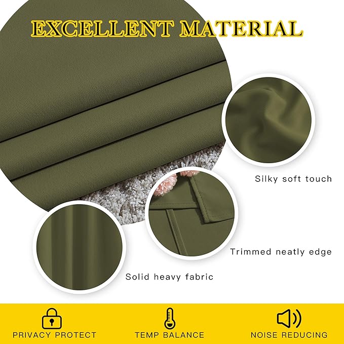 NICETOWN 84 inches Bedroom Curtains Panels - Image 4