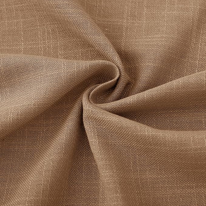 Brown Curtains for Living Room Back Tab Modern Farmhouse Semi Sheer Brown - Image 6