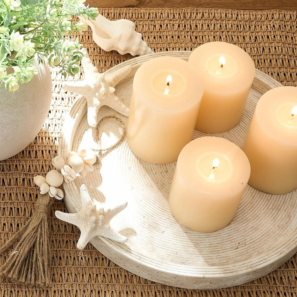 Vanselia Decorative Table Tray Round Trays Home Decor Cement (11.8" Rustic)