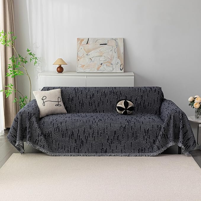 MYSKY HOME Loveseat Cover Navy Couch Cover Sectional Couch Covers - Image 2