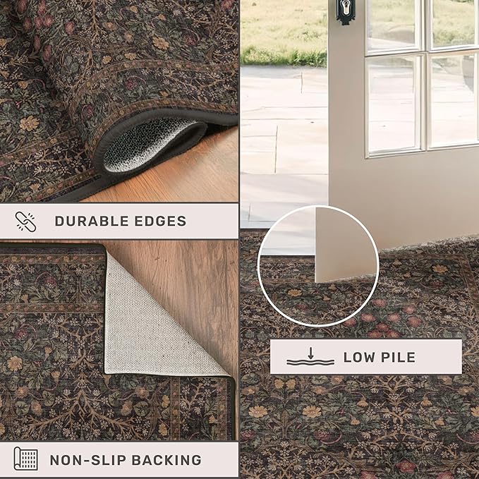 Boho Dark Brown 3x5 Large Entryway Rug - Image 5
