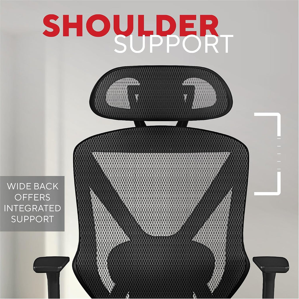 Staples Dexley Ergonomic Mesh Task Chair, Lumbar Support, Swivel, Black