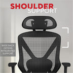 Staples Dexley Ergonomic Mesh Task Chair, Lumbar Support, Swivel, Black