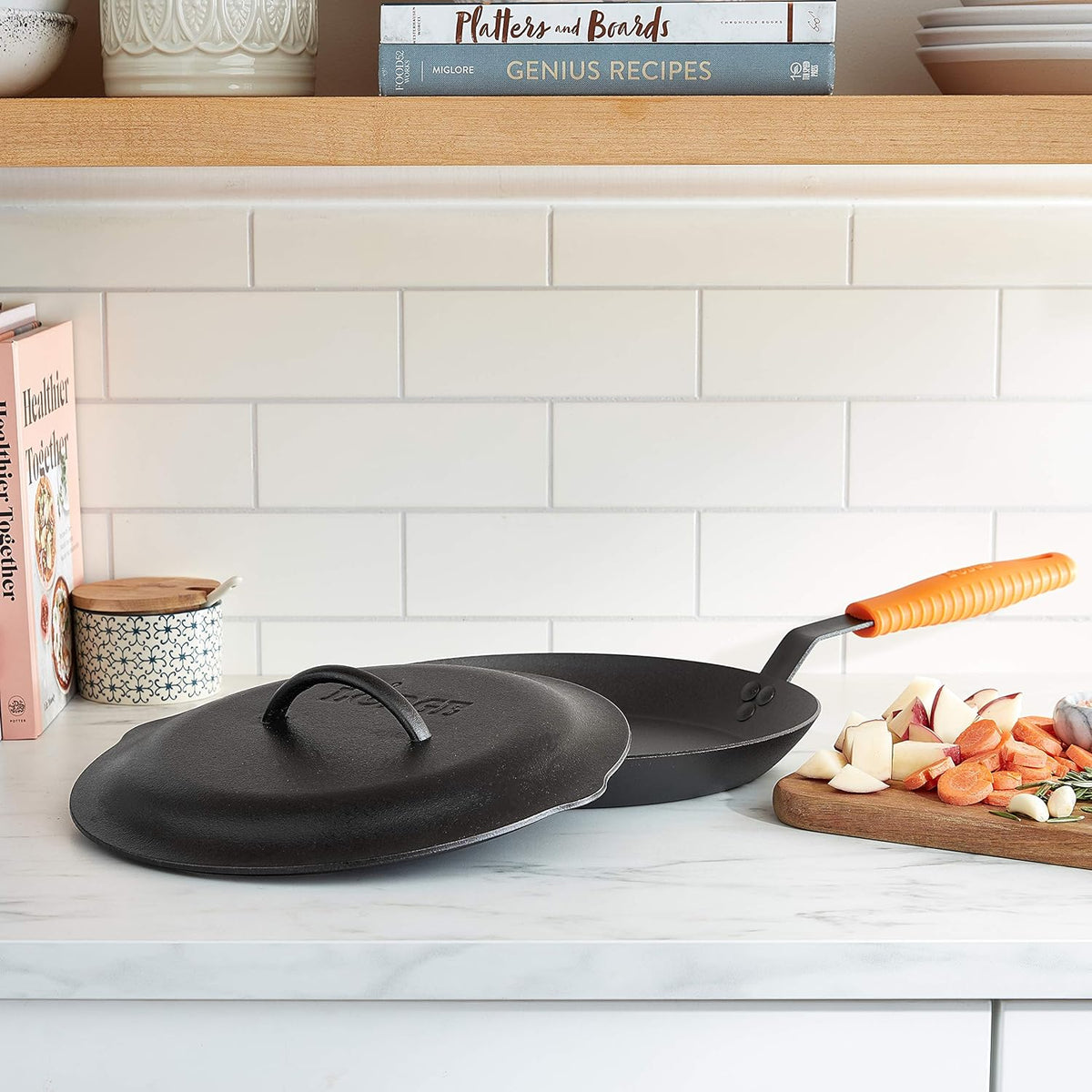 Lodge Pre-Seasoned Cast Iron Lid, Replacement Skillet Cover, 12 Inches