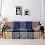 Boho Chair Cover Colorful Chenille Tassels Hippie Throw Blanket for Couch Bed Sofa Recliner Loveseat, Blanket for Bohemian Living Room Decor Purple(60"*75")