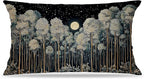 Rustic William Morris Inspired Night Forest Green Moon Pillow Covers 12x20 by Unknown