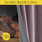NICETOWN Chaise Mauve Vintage Linen 100% Blackout Curtains - Image 5