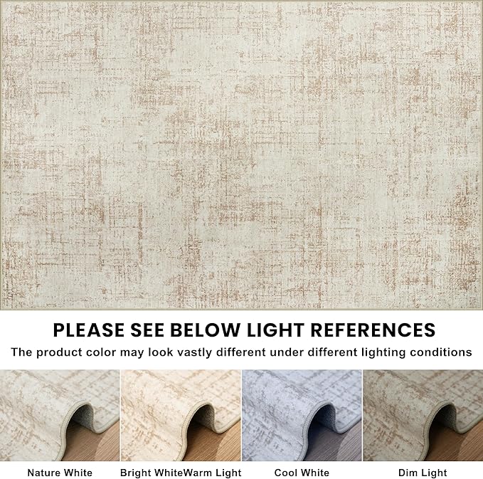 6x9 Area Rugs for Living Room Washable Rug: Anti-Skid Abstract Modern Living - Image 9