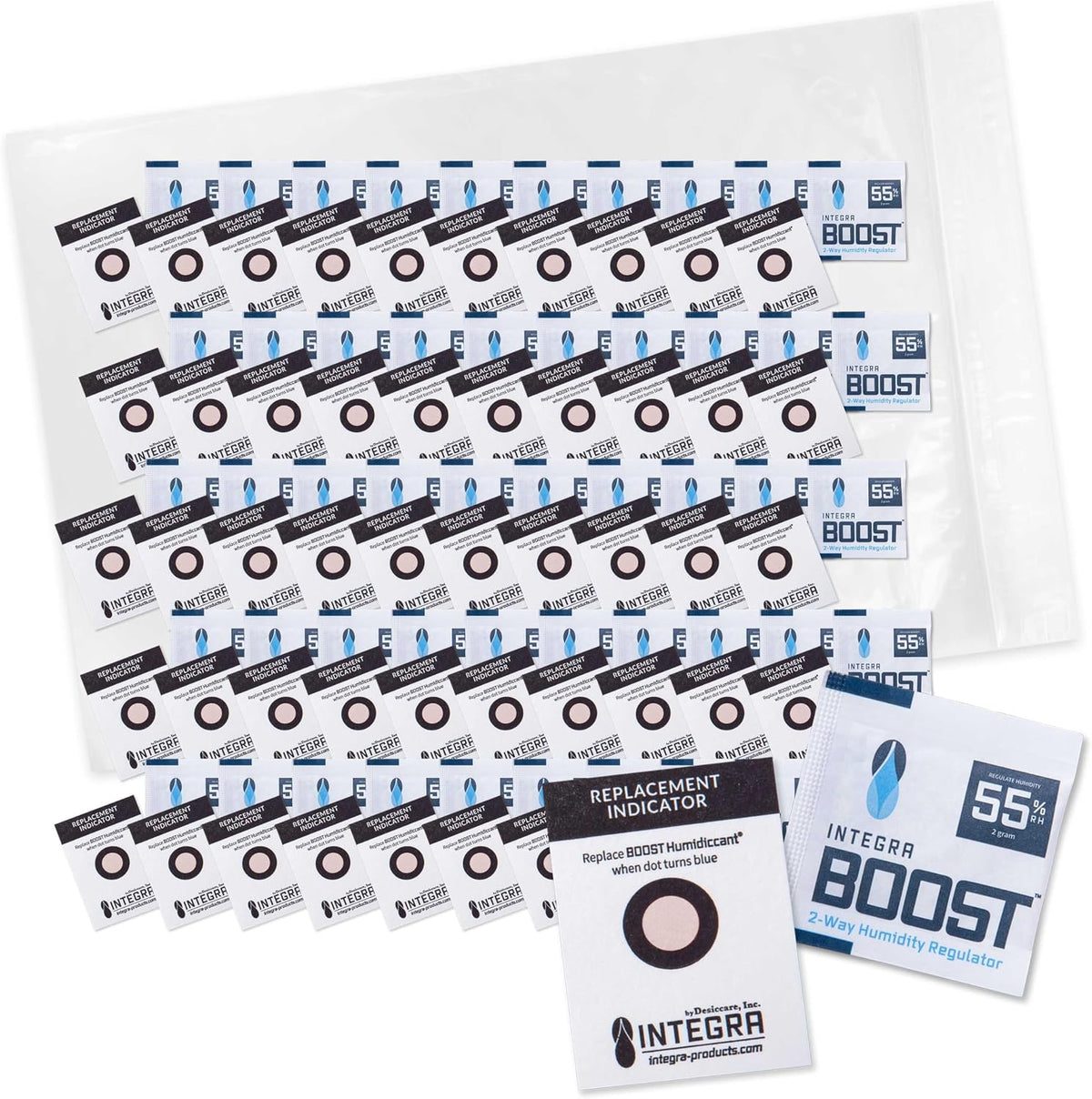 Integra Boost 55% RH 2-Way Humidity Control Pack, 2g, Pack of 50