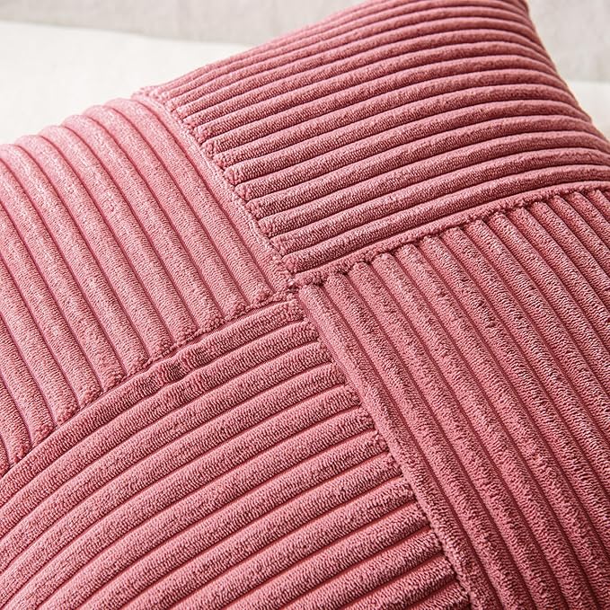 MIULEE Cranberry Red Decorative Throw Pillow Covers 18x18 Inch - Image 2