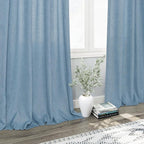Linen Blue Curtains 108 inch Extra Long - Image 6
