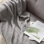 BOURINA Light Grey Throw Blanket 50x60 Inches Throw Textured Solid Soft Sofa - Image 4