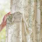 jinchan Linen Blend Floral Curtains - Image 2
