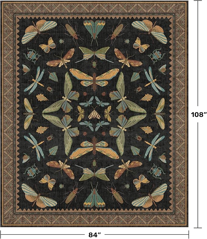 Black Washable 7x9 Large Area Rugs - Image 2