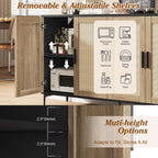 JASIWAY Sideboard Buffet Cabinet with Storage, 48" Rattan Coffee Bar