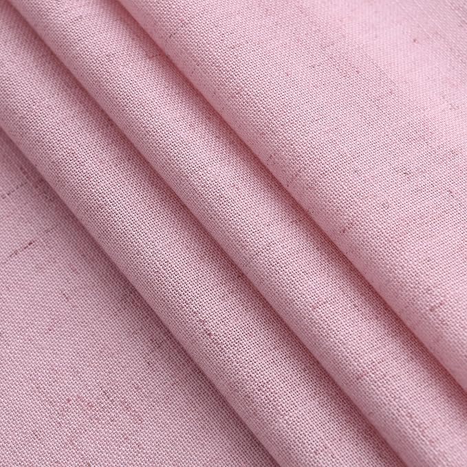 Rose Linen Curtains 84 Inch Long 2 Panel Set - Image 5