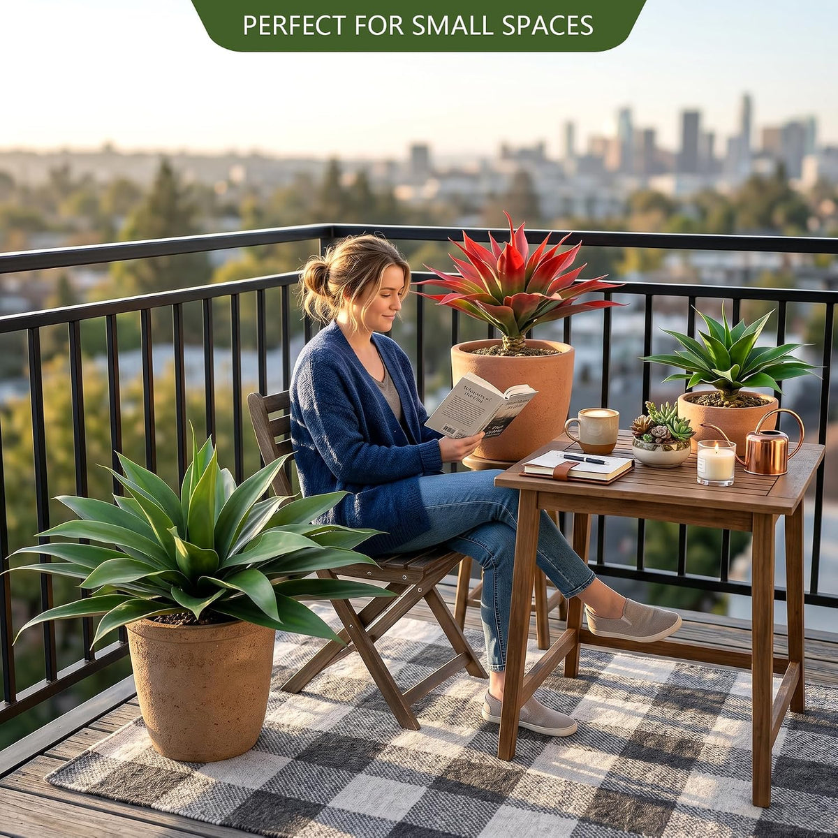 Ttranewsoo 28 Inch Artificial Agave Plants Outdoor Set of 2, Large Faux Succulent Plants for Indoor Home Decor, Realistic Fake Agave Greenery for Patio Porch Garden, UV Resistant Plants Without Pot