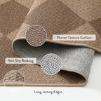 Lahome Colette Checkered Easy Jute Rug 8x10, Washable Rugs - Image 4