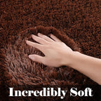 ONASAR Brown Rugs for Living Room Bedroom, 5x8 Fluffy Bedside Area Rug - Image 2