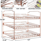 Simple Houseware 3-Tier Stackable Can Organizer Rack 36 Cans, Rose Gold