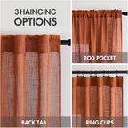 MIULEE Rust Curtains 90 Inch Length 2 Panels - Image 2