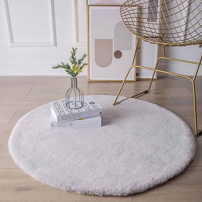 Ashler HOME DECO Ultra Soft Faux Rabbit Fur Chair Couch Cover Area Rug - Image 2
