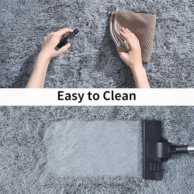 Fluffy Shag Runner Rugs for Bedroom Hallways, 2x8 Grey Long Soft Throw Area Rug - Image 8
