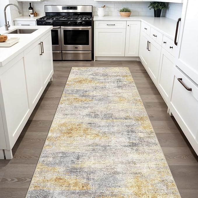 3x6 Washable Kitchen Runner Rug: Modern Abstract Runners by Ksrau