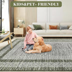 GarveeHome 2x6 Modern Bordered Runner Rug Soft Non Slip Runner Washable Non - Image 5