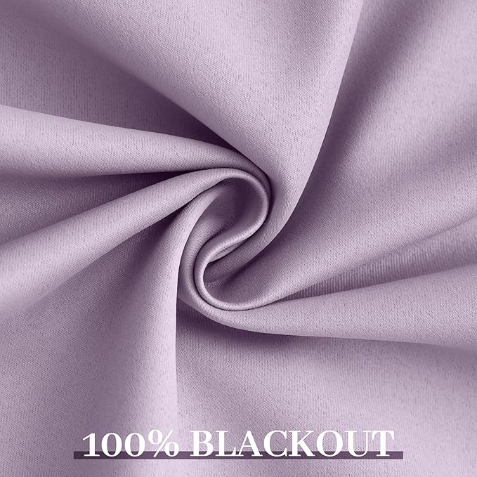 Yakamok Lilac 100% Blackout Curtains 84 Inches Long - Image 6