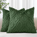decorUhome Throw Pillow Covers 18x18 Inch Set of 2, Soft Plush Faux Wool Forest by decorUhome