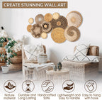 Laquedecraft Basket Wall Decor Set of 12, Natural Handwoven Wicker