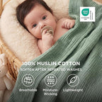 Bedsure 100% Cotton Muslin Blanket Queen Size - Image 2