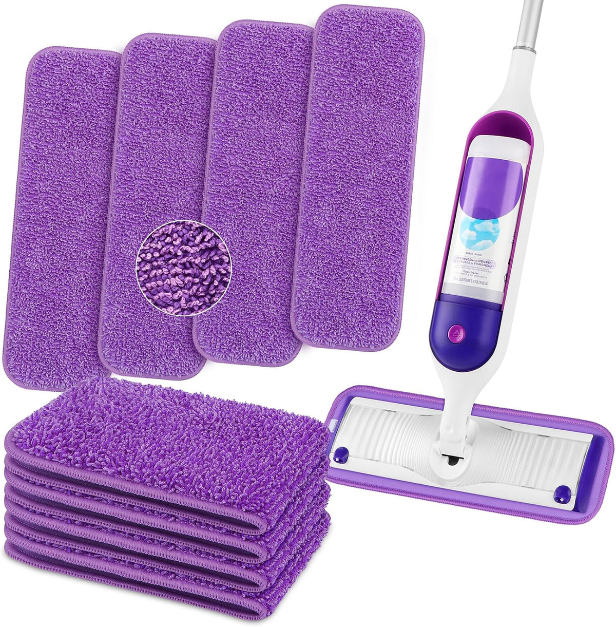 HOMEXCEL Microfiber Mop Pads 8 Pack for Swiffer PowerMop 13"-15" Washable