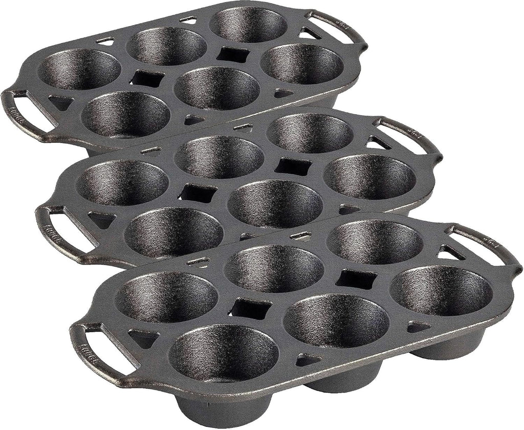 Lodge Pre-Seasoned Cast Iron 6 Wells Muffin Baking Pan, PFAS-Free