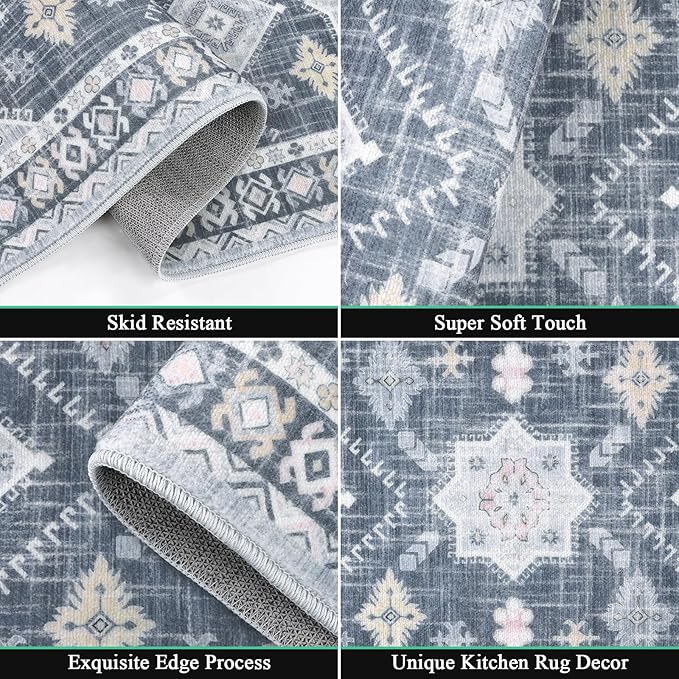 HEBE Boho Kitchen Rug Sets 3 Piece - Image 3