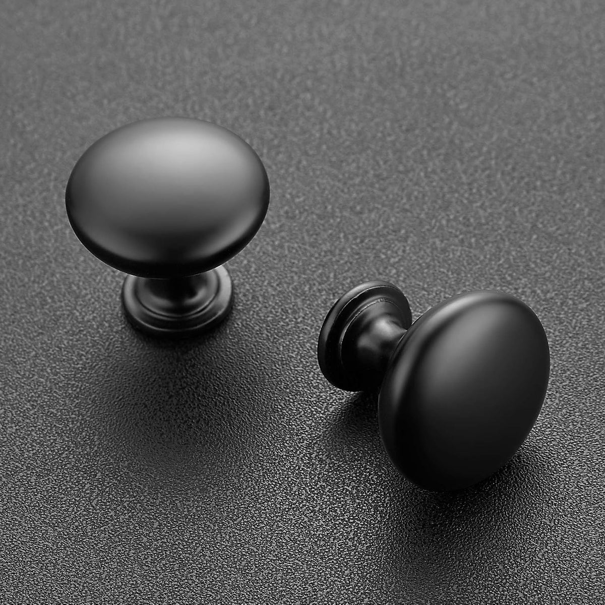 Ravinte Matte Black Round Zinc Cabinet Knobs,1-1/6 Inch,5 Pack